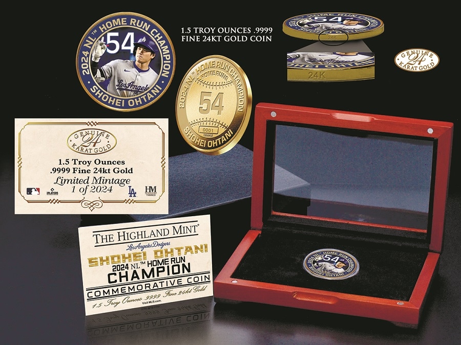 大谷翔平 2024年ナ・リーグ ホームラン王記念 純金・純銀メダル | 記念