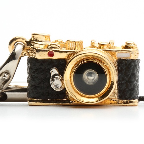 ミニチュアカメラストラップ レンジファインダータイプ ゴールド