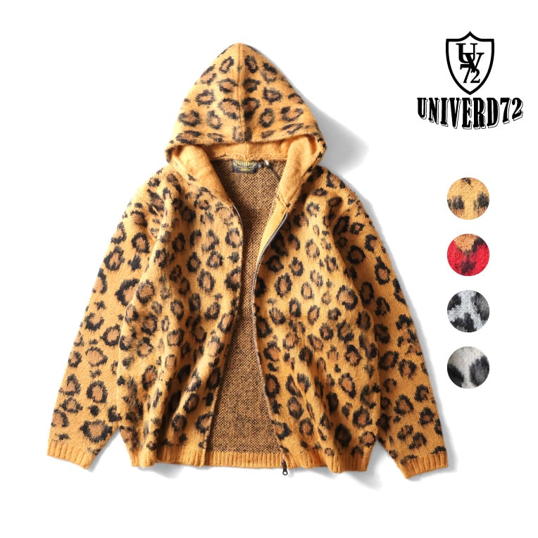 UNIVERD72 / ユニバード72 22378 MOHAIR TOUCH ZIP PARKA(LEOPARD