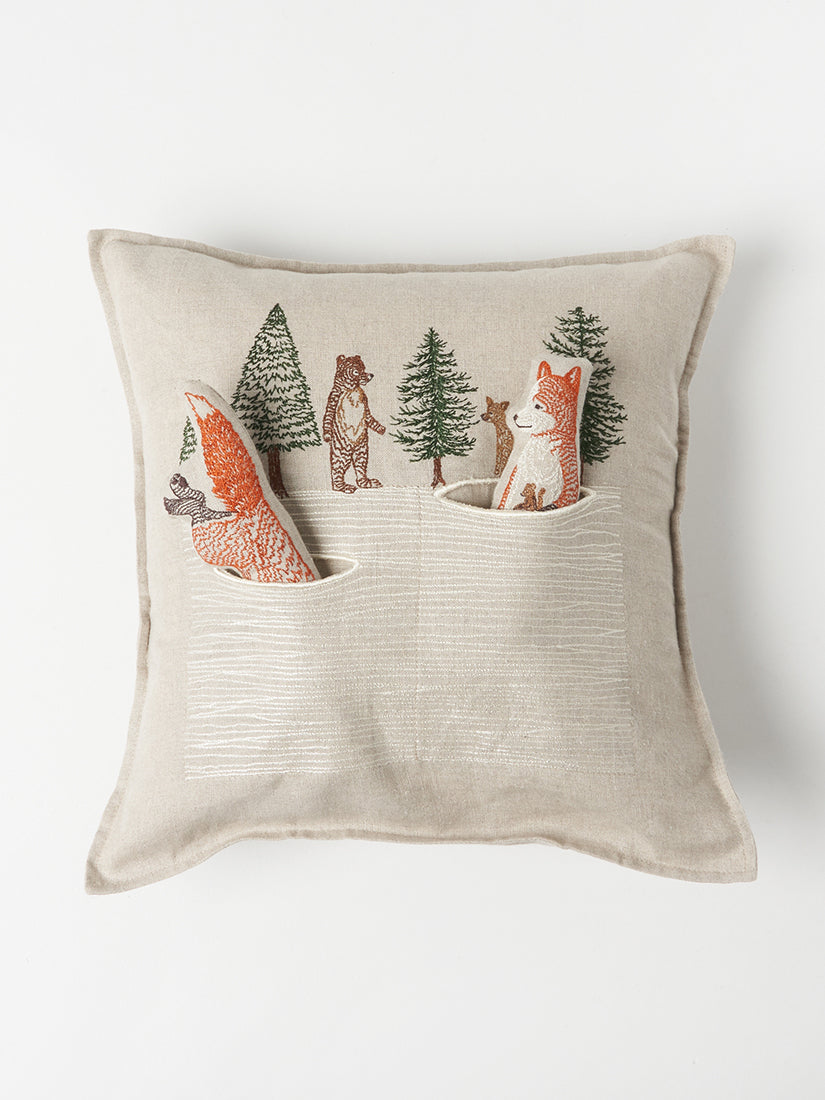 Holiday｜ポケットクッションカバー 30x30 Winter Foxes（クッション