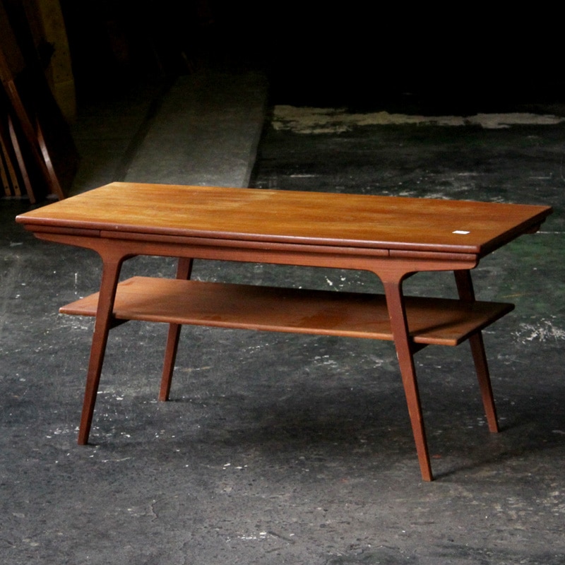 DK19-333 北欧 ミッドセンチュリー家具 コーヒーテーブル 棚付き