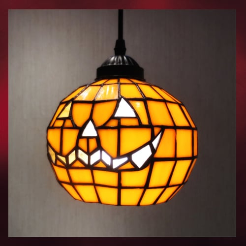 品番INK-1004025H ｜ カボチャ型ステンドグラス照明(パンプキン