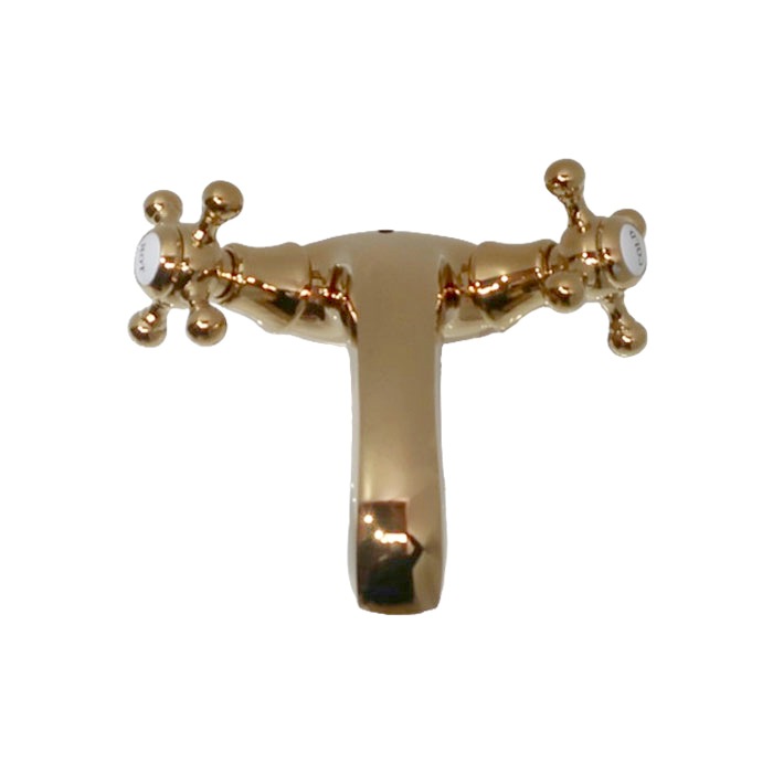 アンティーク風水栓（混合水栓・洗面ボウル・洗面台用蛇口） 01十字架