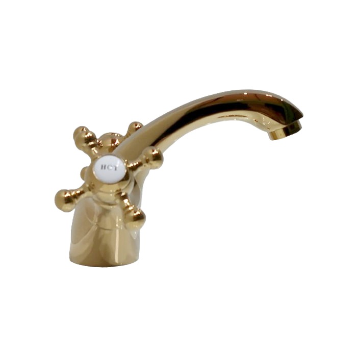 アンティーク風水栓（混合水栓・洗面ボウル・洗面台用蛇口） 01十字架