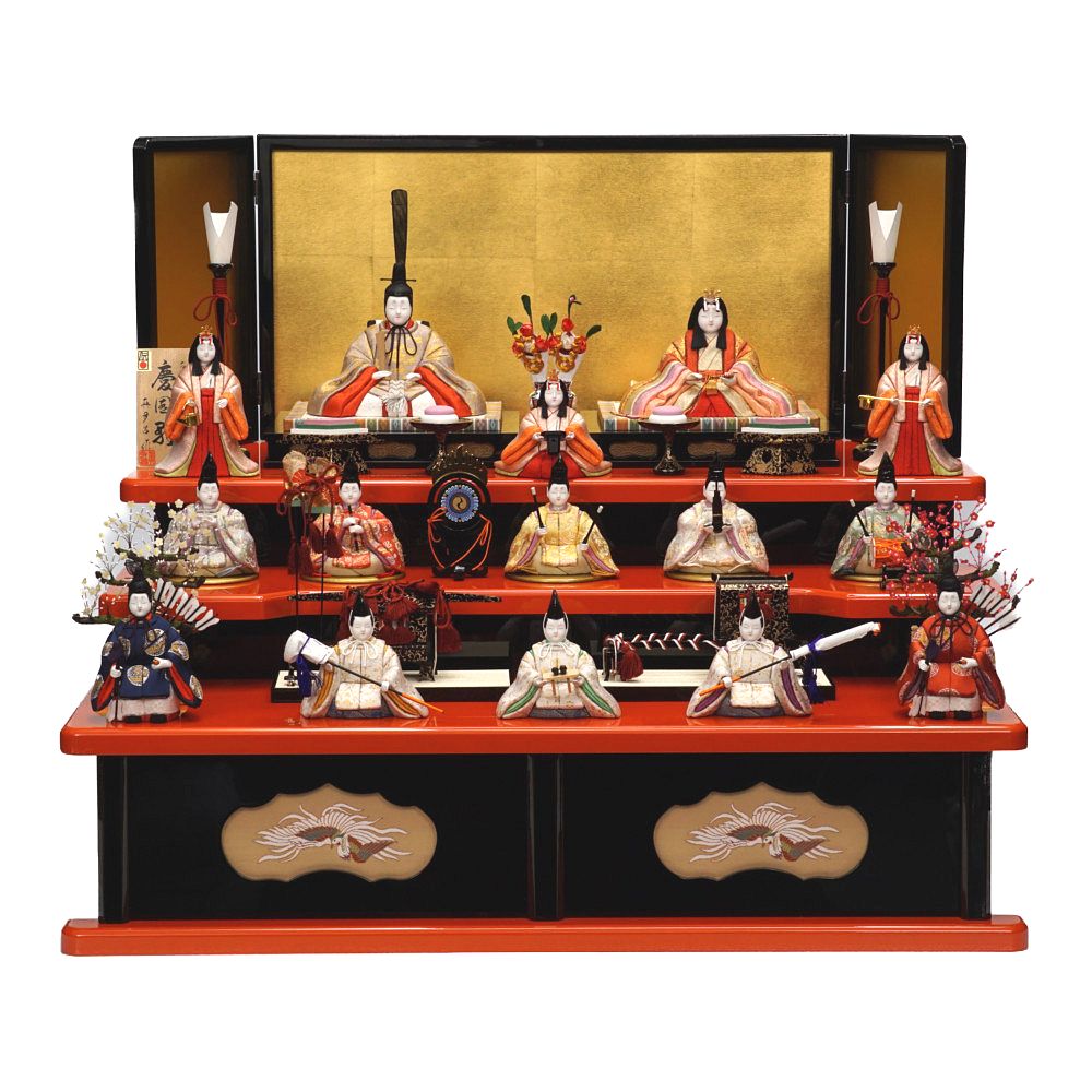 木目込み雛人形】慶園雛 十五人揃い三段飾り | 真多呂作 ｜雛人形・五