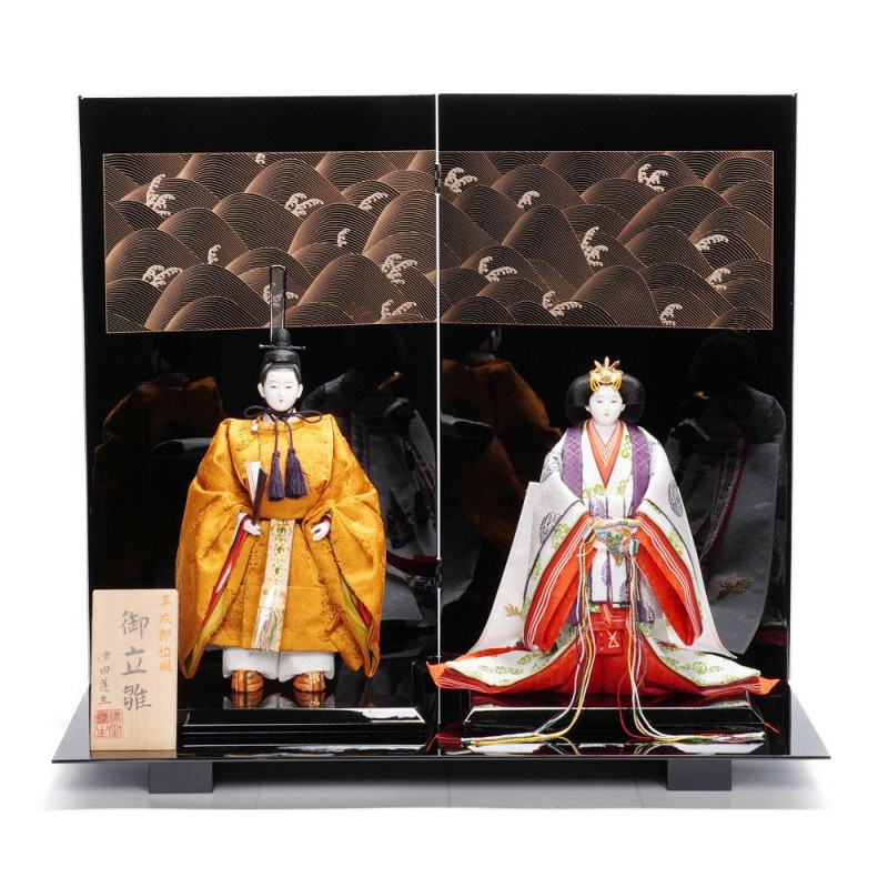 木目込み雛人形】桃山雛(水色・ピンク) 親王飾り | 木村一秀作