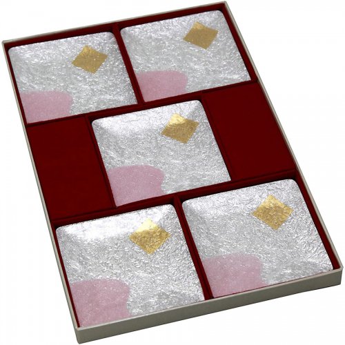 七宝焼き 銘々皿 3.5角 平安（5点セット） | 食器 | 伝統工芸品・和風