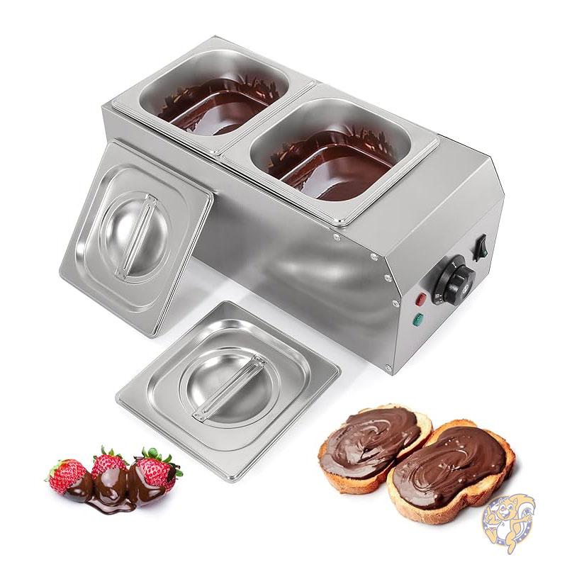 チョコレート 溶解機 テンパリングポット 1000W 2タンク 大容量 チョコ