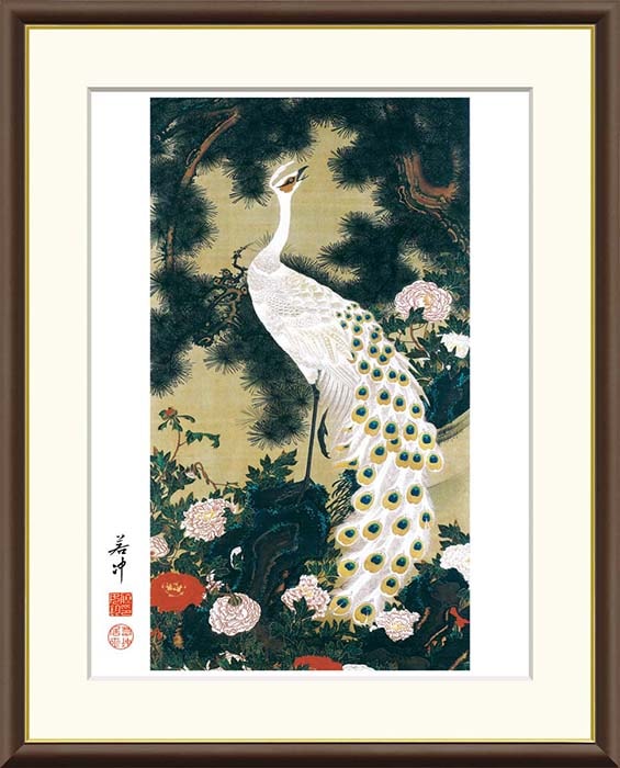 絵画 伊藤若冲（いとうじゃくちゅう）・ 老松孔雀図 （ ろうしょう