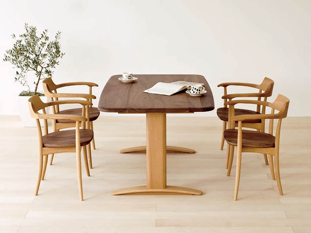 飛騨産業【侭オーダーダイニングテーブル】ツートン 天板：長方形/角丸