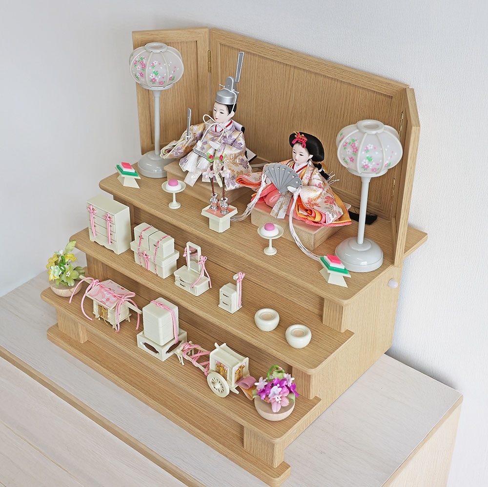 雛人形 コンパクト sandanmini 三段段飾り｜コンパクトな三段飾り