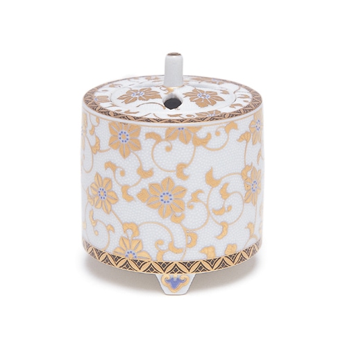 日本香堂の香器『香炉【白粒 切立(しろちぶきったち)】九谷焼