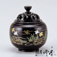 香炉/香器『高岡銅器【平型/波千鳥香炉】銅製・正晴作[空焚き用]』竹中