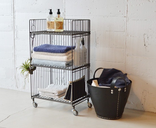 ワイヤーワゴン（レギュラー・ダブル）｜WW-WW-RD｜収納｜棚