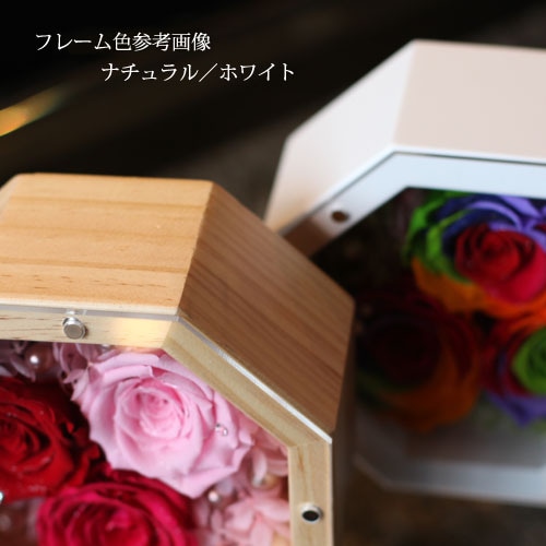 レインボーローズ プリザーブドフラワー 8角BOX | プリザーブド