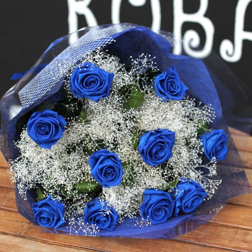 オルゴール プリザーブドフラワー青いバラ ブルーローズ 未来予想図2