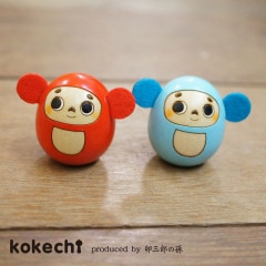 チェブラーシカ【たまごこけし】赤・水色 by kokechi【ロシア 絵本 母