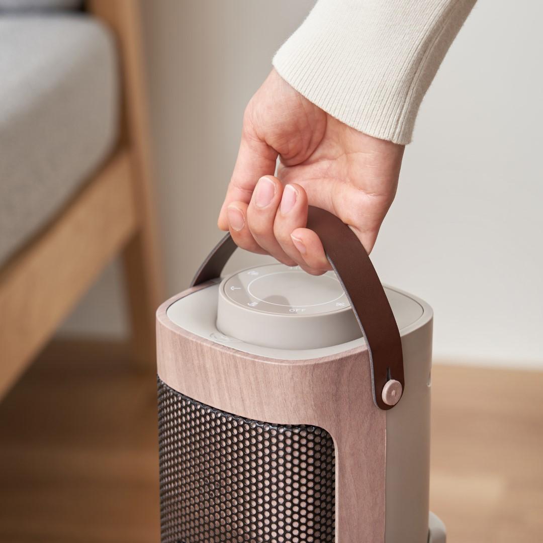 タワー型セラミックファンヒーター&ファン Premium WOOD｜リビング用品