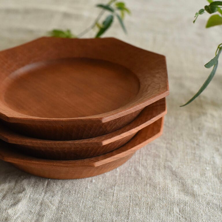 【ユタカ】木製オクトゴナルプレート22cm 2枚セット ユタカ】木製オクトゴナルプレート22cm 2枚セット ユタカ】木製オクト