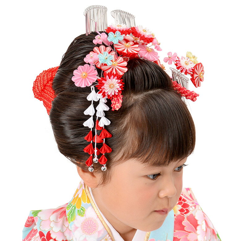 七五三 髪飾り 子供かんざし 勝山セット つまみ細工 かんざし