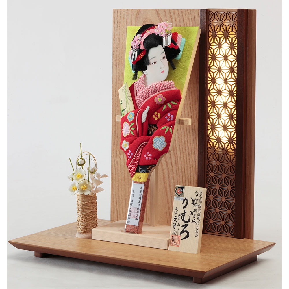 むさしや作 古典羽子板衝立飾り 10号 照明付 5EH-34 | 羽子板 | 【公式