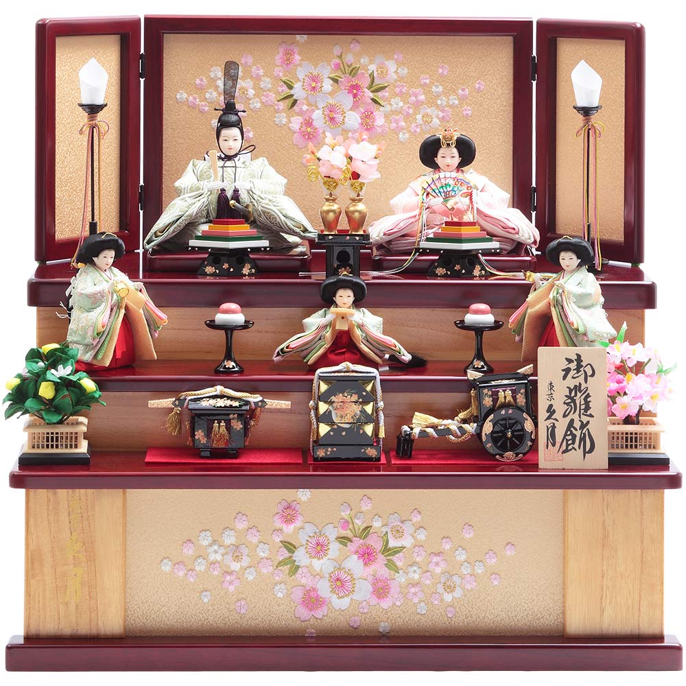 収納三段 親王官女飾り 6HR-N1 | 段飾り | 【公式】 人形の久月