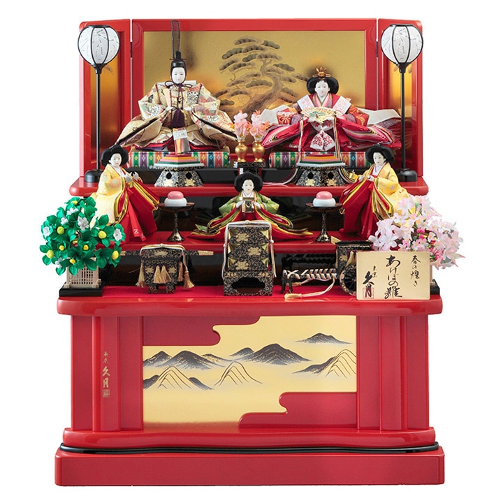 木製三段 親王官女飾り 72HR-G16 | 段飾り | 【公式】 人形の久月