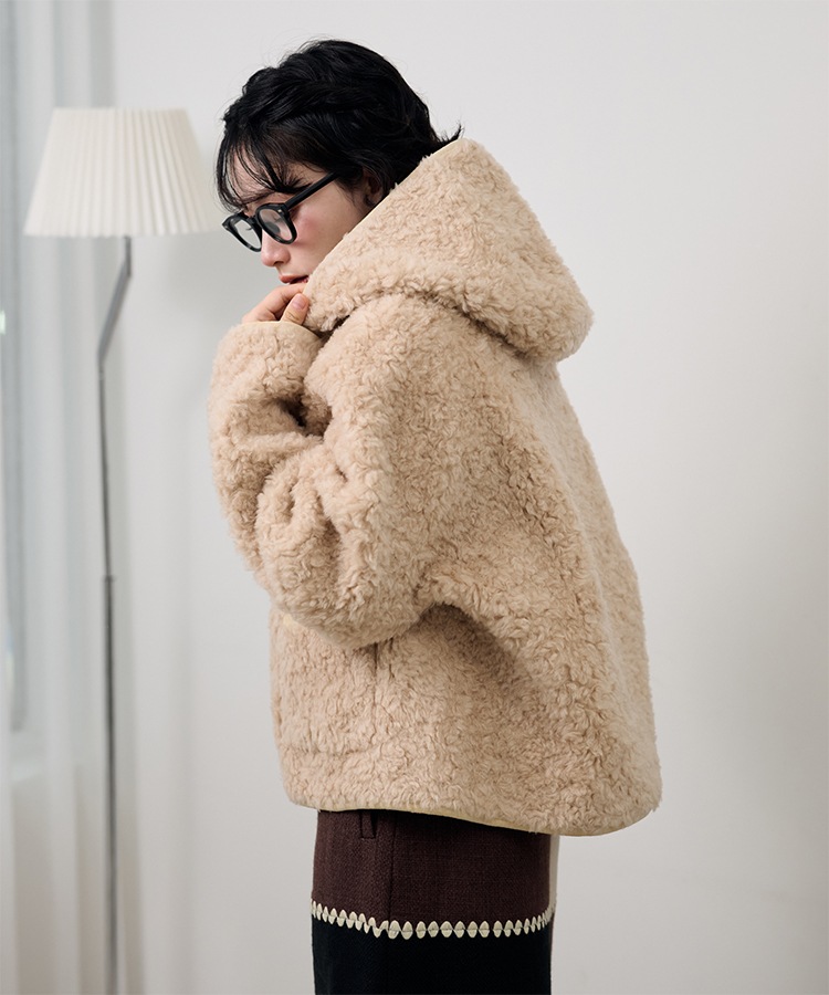 boa reversible hoodie short coat | OUTER | LAULEN（ローレン）