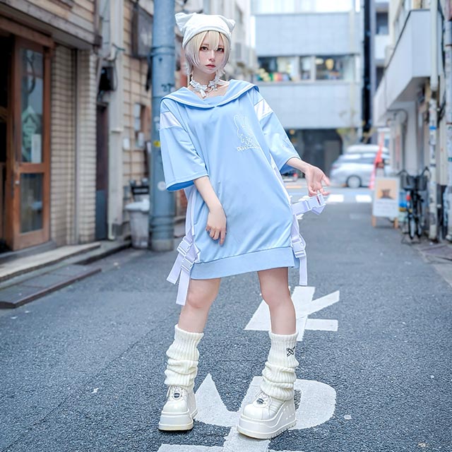 メルティーうさぎセーラージャージプルオーバー【L.BLUE】｜LISTEN