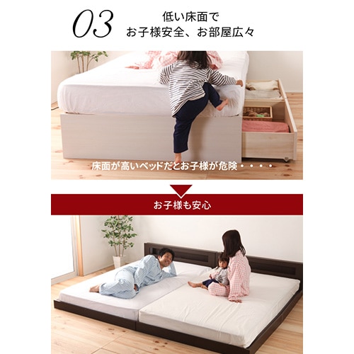 ローベッド シングル 国産マットレス付き シングルベッド フロアベッド