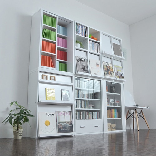 ディスプレイラック CD 雑誌 DVD 収納 ボックス ホワイト 白