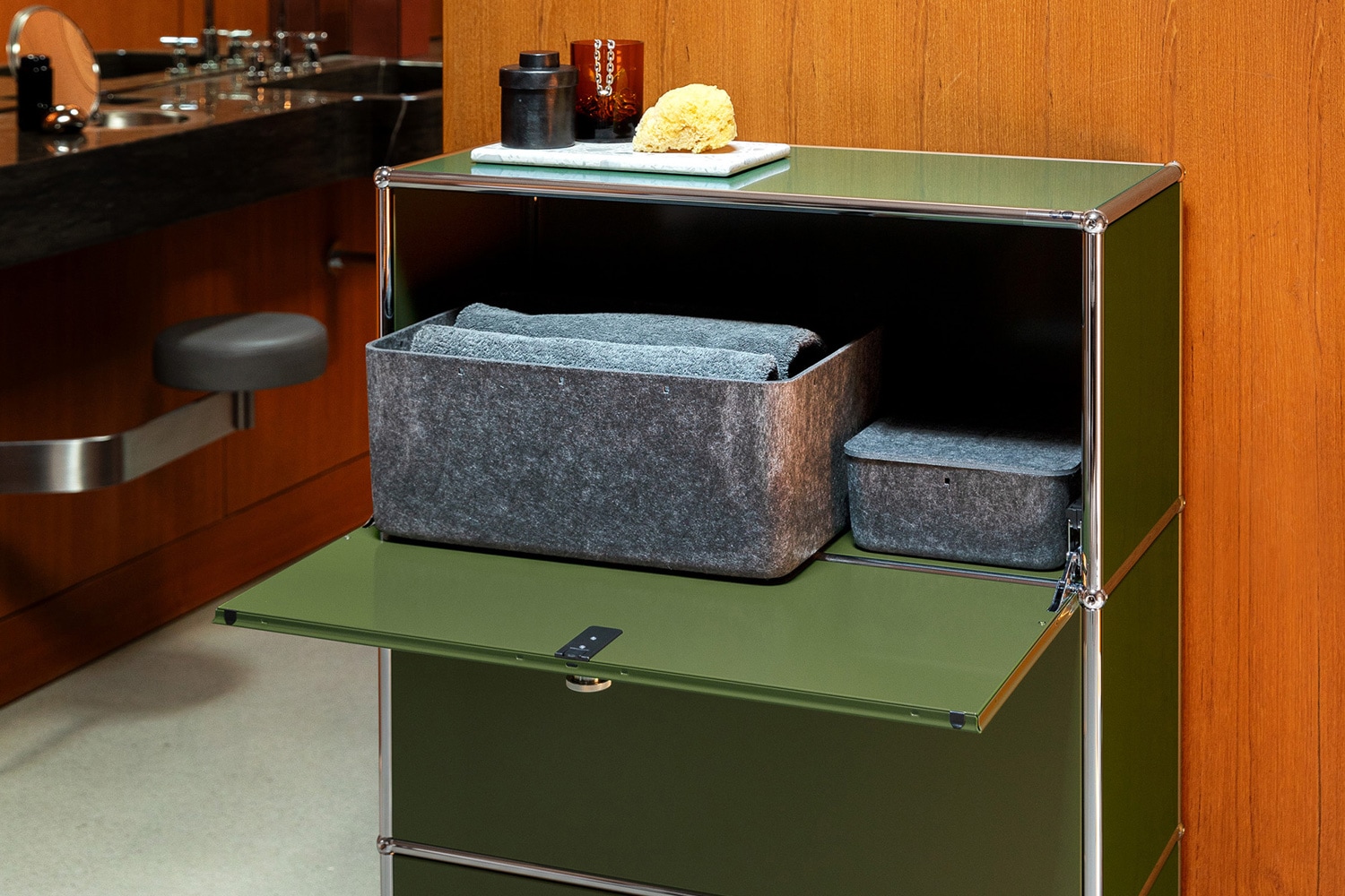 USMハラー キャビネット オリーブグリーンの通販 | 家具・インテリア