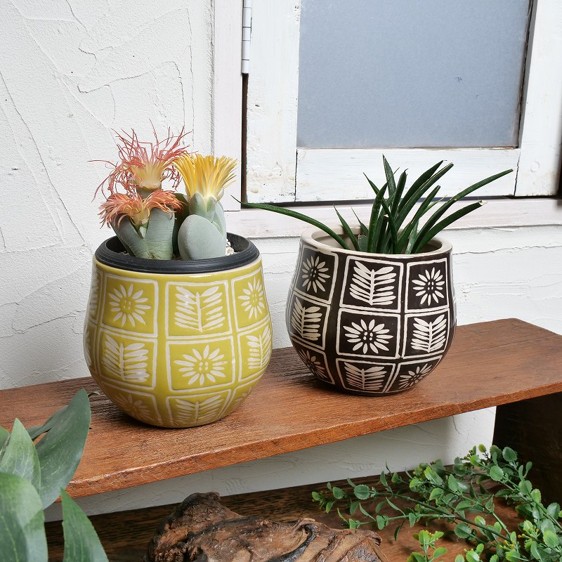 ボタニカルセラミックプランター S 植木鉢｜マライカ公式通販