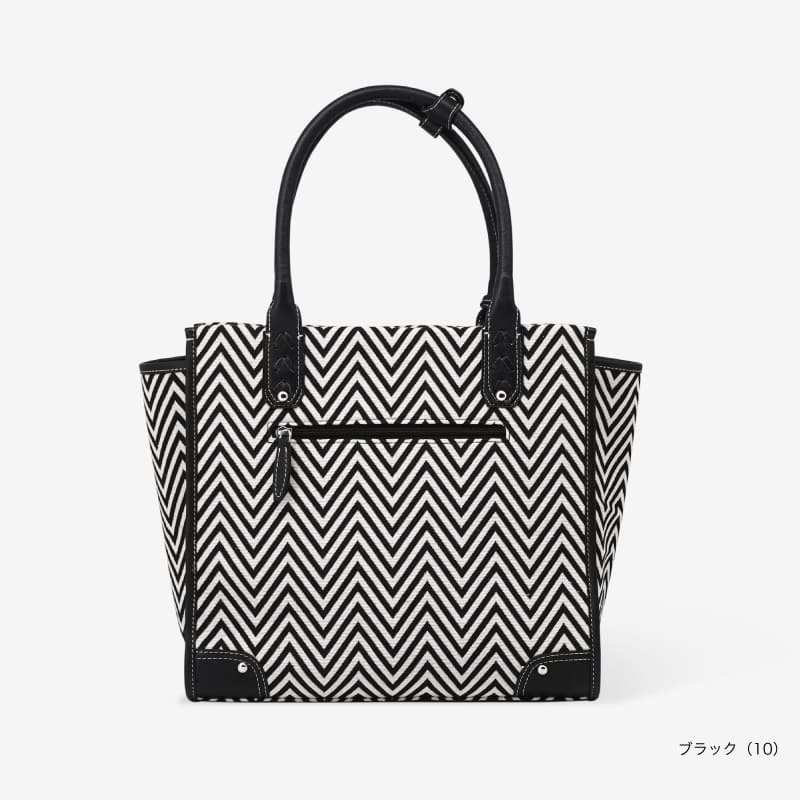 ジオメトリ トートバッグ A4サイズ対応 ジャガード モノトーン