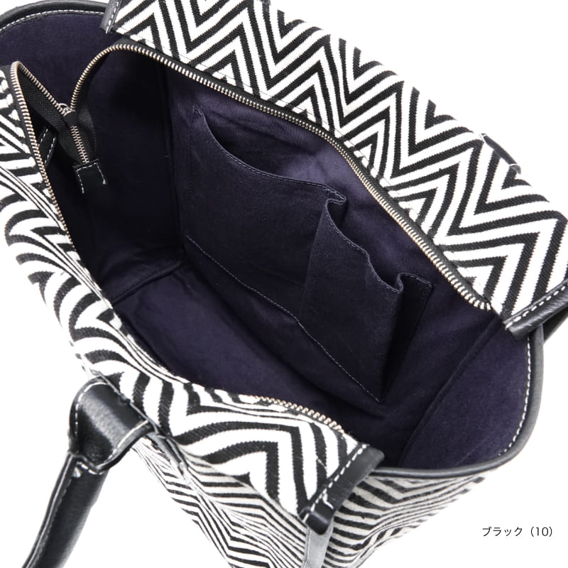 ジオメトリ トートバッグ A4サイズ対応 ジャガード モノトーン