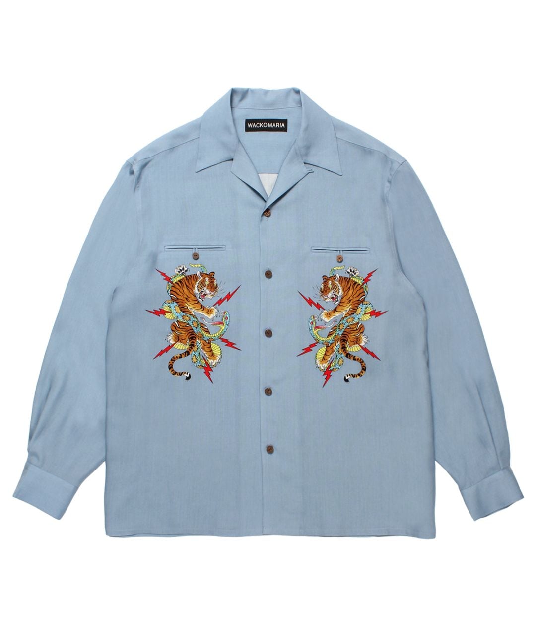 TIM LEHI / 50'S OPEN COLLAR SHIRT【BLUE】｜WACKO MARIA｜MELTING