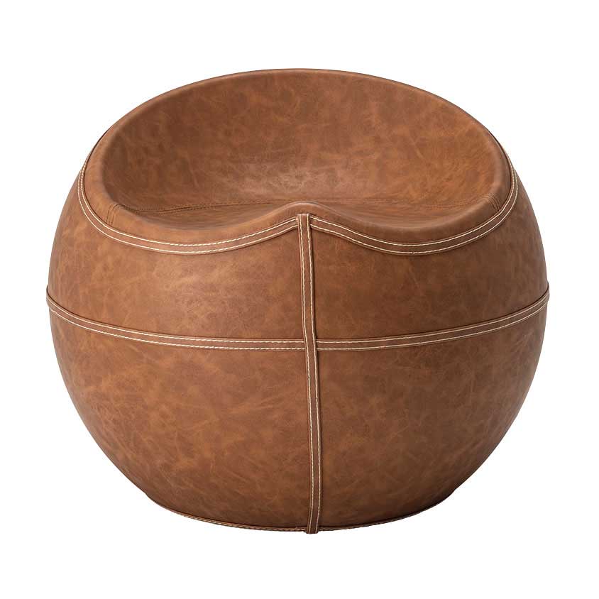 ソフトレザー製ラウンドスツール｜ヴィンテージ風スツール