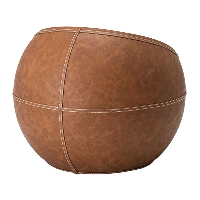 ソフトレザー製ラウンドスツール｜ヴィンテージ風スツール