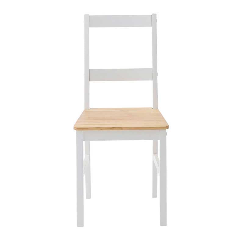 カントリーフレンチのダイニングチェア｜白フレーム×天然木座面が