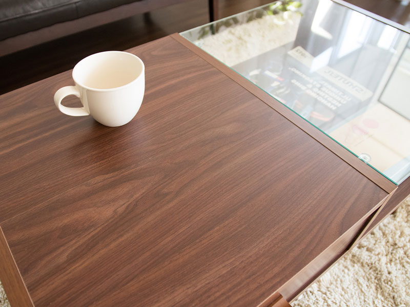 ガラス天板×木のセンターテーブル｜シンプルモダン | インテリア・家具