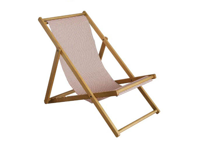 松右衛門帆を使用した折り畳みできるウッドデッキチェア | インテリア