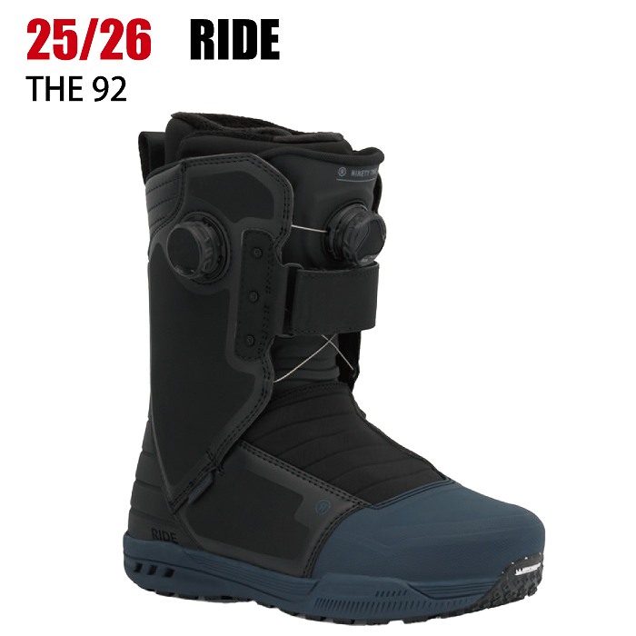 2026 RIDE ライド THE 92 BLACK 25-26 ダブルBOA スノーボード ブーツ