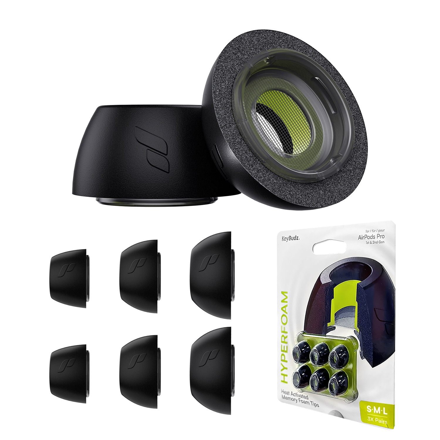 KeyBudz AirPods Pro専用イヤーチップ HYPERFOAM ヒートアダプティブ