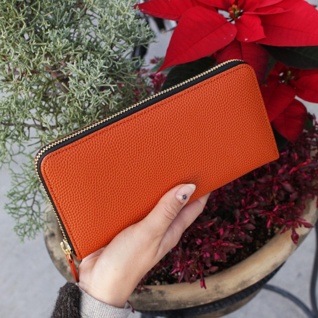 新作】バスケ革 ラウンドファスナー長財布 メンズ レディース バスケ
