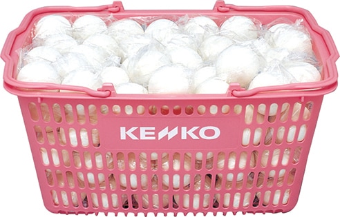 練習球】ケンコーソフトテニスボールかご入りセット白10ダース入り