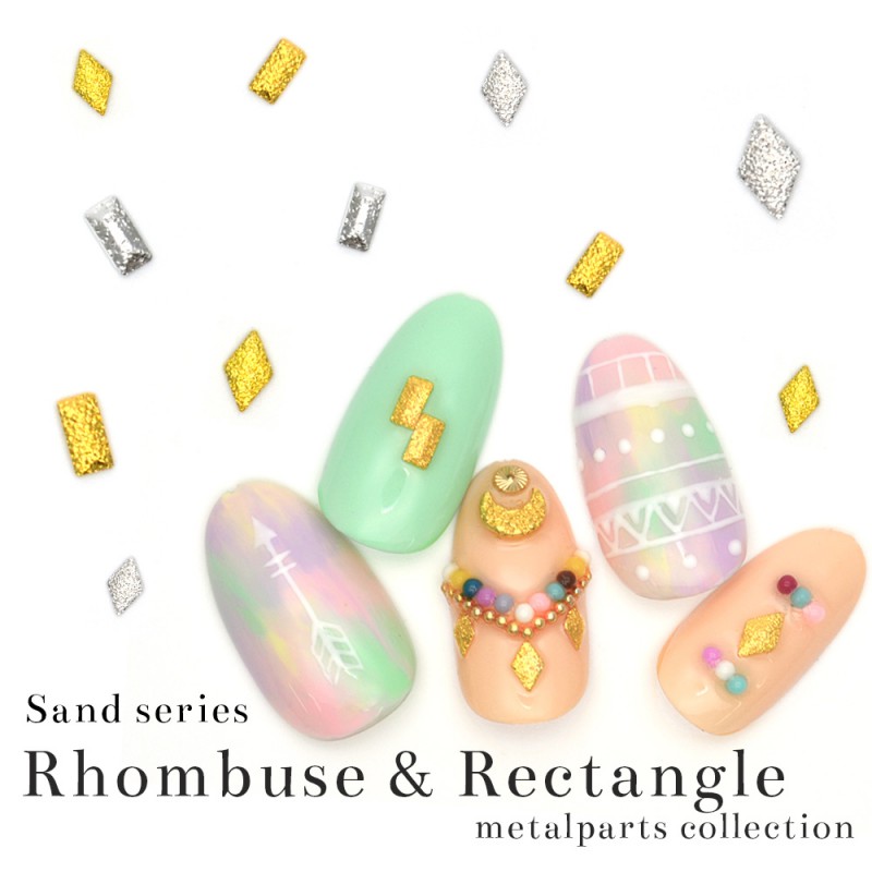 ネコポス 送料無料】サンドレクタングル＆ロンバス（ゴールド/シルバー