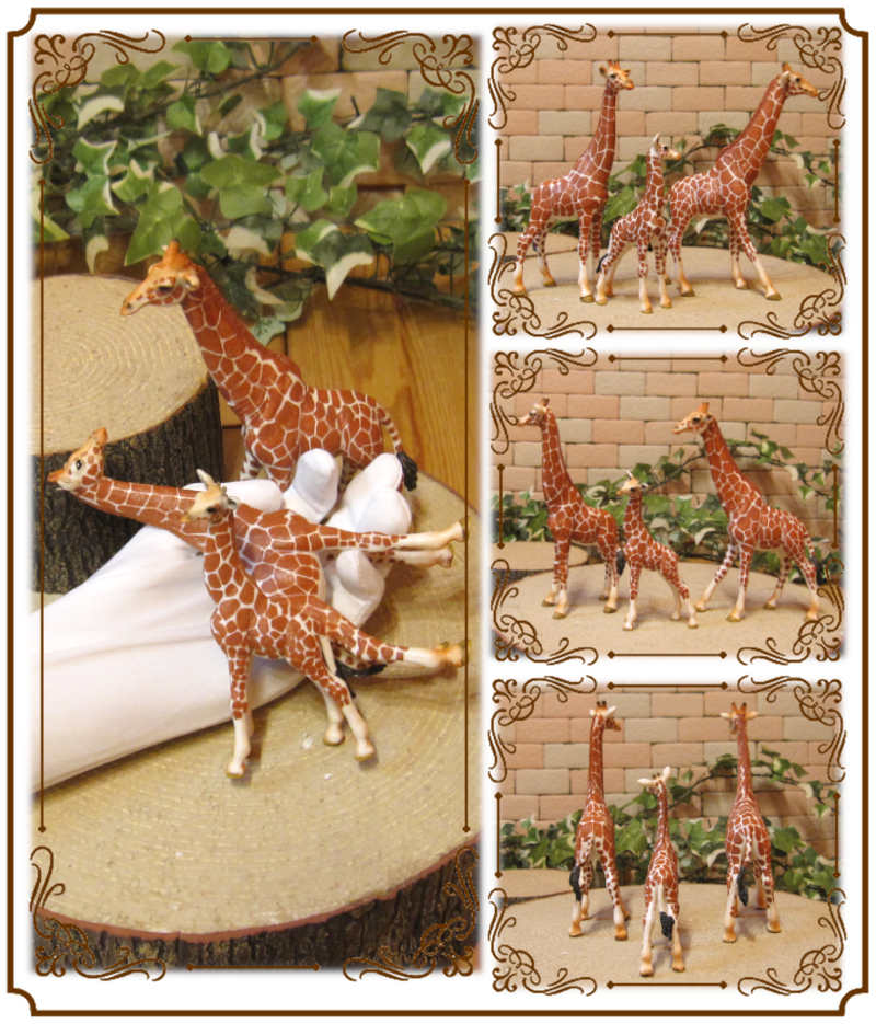 リアルな キリンの置物 キリンファミリー 3点セット ドール