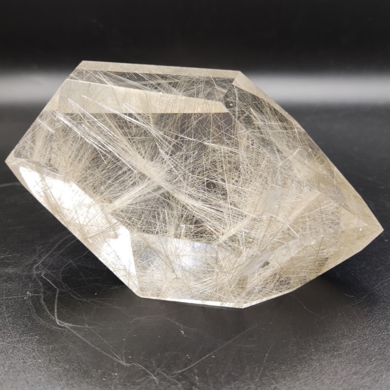 高級シルバールチルクォーツ ポリッシュ 置物 磨き石 445g 店頭同時