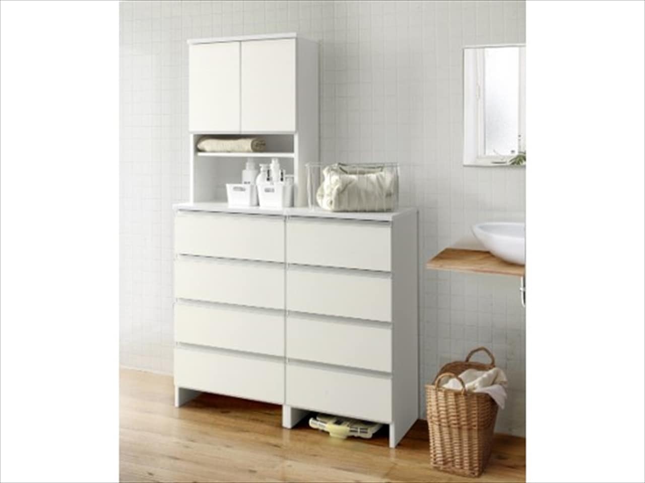 ランドリー チェスト サニタリー収納 【ポケット 60LO】 幅60cm 奥行