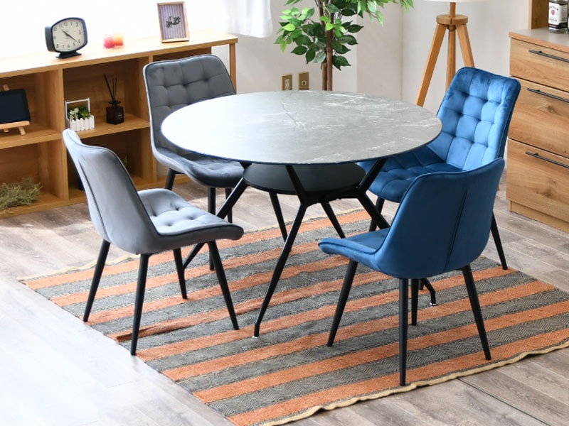 ダイニングテーブルセット 5点 円形テーブル 丸テーブル ガラス